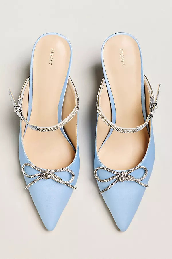 Bow Kitten-Heel Mules | Anthropologie (US)