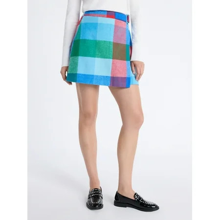 Free Assembly Women's Faux Wrap Front Mini Skirt, Sizes 0-20 | Walmart (US)