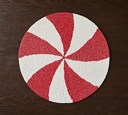 Peppermint Handcrafted Beaded Placemats, Set of 4 | Pottery Barn (US)