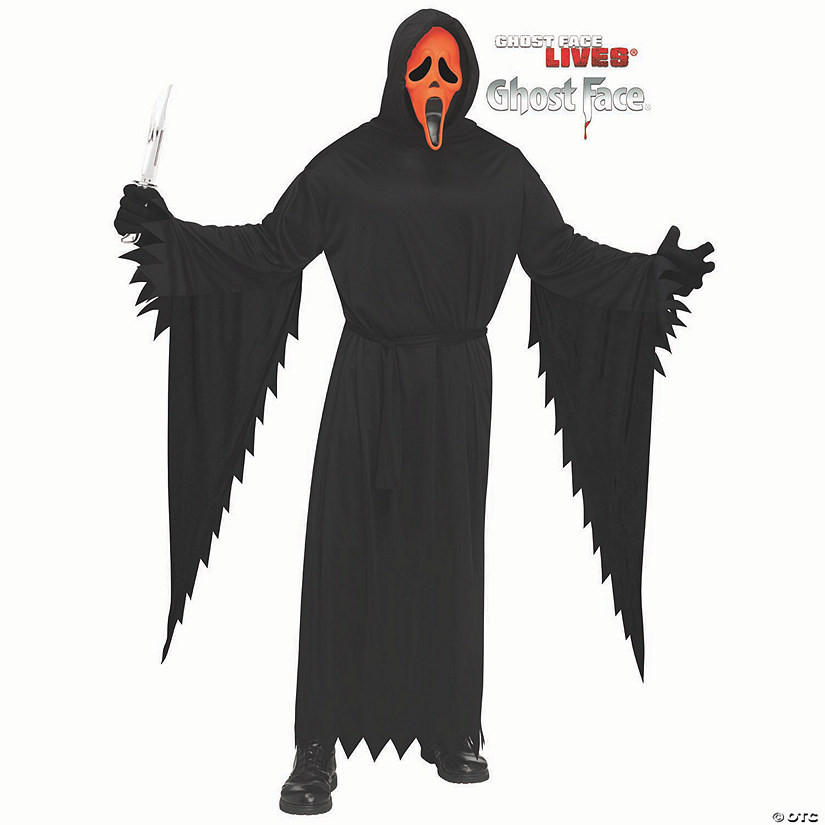 Adults Scream™ Ghost Face® Fluorescent Orange Costume One Size | Oriental Trading Company