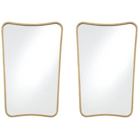 Uttermost Segundo Metal Brass 22" x 34" Wall Mirrors Set of 2 | Lamps Plus