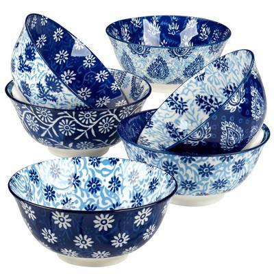 Certified International Set of 6 30oz Carnival All Purpose Bowls Blue | Target