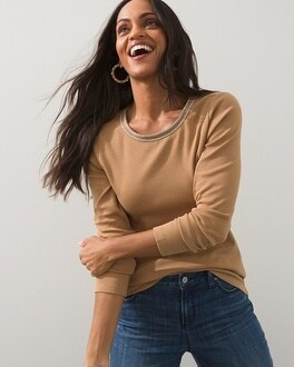 Ribbed Caviar Bead Layering Tee | Chico's