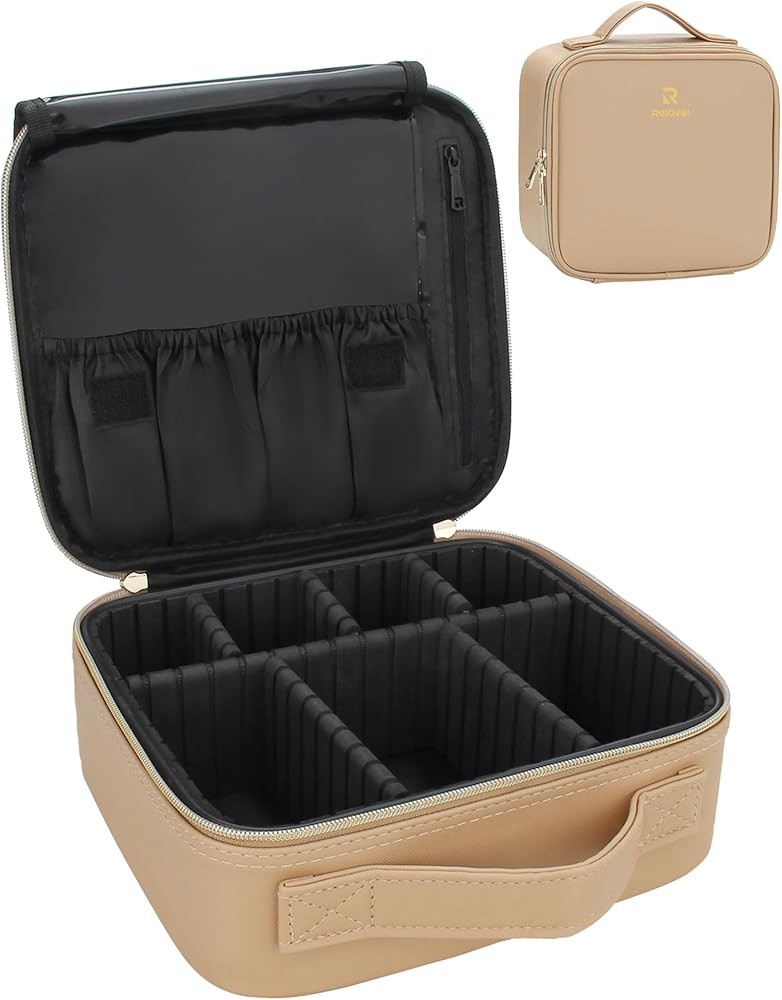 Relavel Travel Makeup Train Case Makeup Cosmetic Case Organizer Portable Artist Storage Bag with ... | Amazon (US)