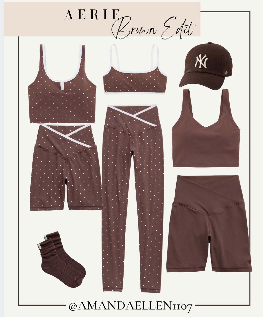 Brown is having a moment 🤎✨ My Aerie Brown Edit is filled with all the cutest brown activewear, matching workout sets, cozy everyday essentials, neutral basics, and the adorable polka dot workout outfits I’m obsessed with 🐆🤎 Think chocolate brown leggings, matching sports bras, cute Pilates outfits, trendy gym looks, and elevated athleisure you can wear from a workout to running errands! Almost everything is 30% off right now, so it’s the perfect time to refresh your activewear wardrobe 🛍️✨ Shop all of my Aerie brown favorites linked here before the best styles and sizes sell out! #Aerie #AerieStyle #BrownEdit #BrownAesthetic #BrownActivewear #WorkoutOutfits #PilatesOutfits #AthleisureStyle #MatchingWorkoutSet #NeutralStyle #ChocolateBrown #GymOutfits #ActivewearSale #LTKFinds #LTKActivewear

#LTKootd #LTKActive #LTKmomlife