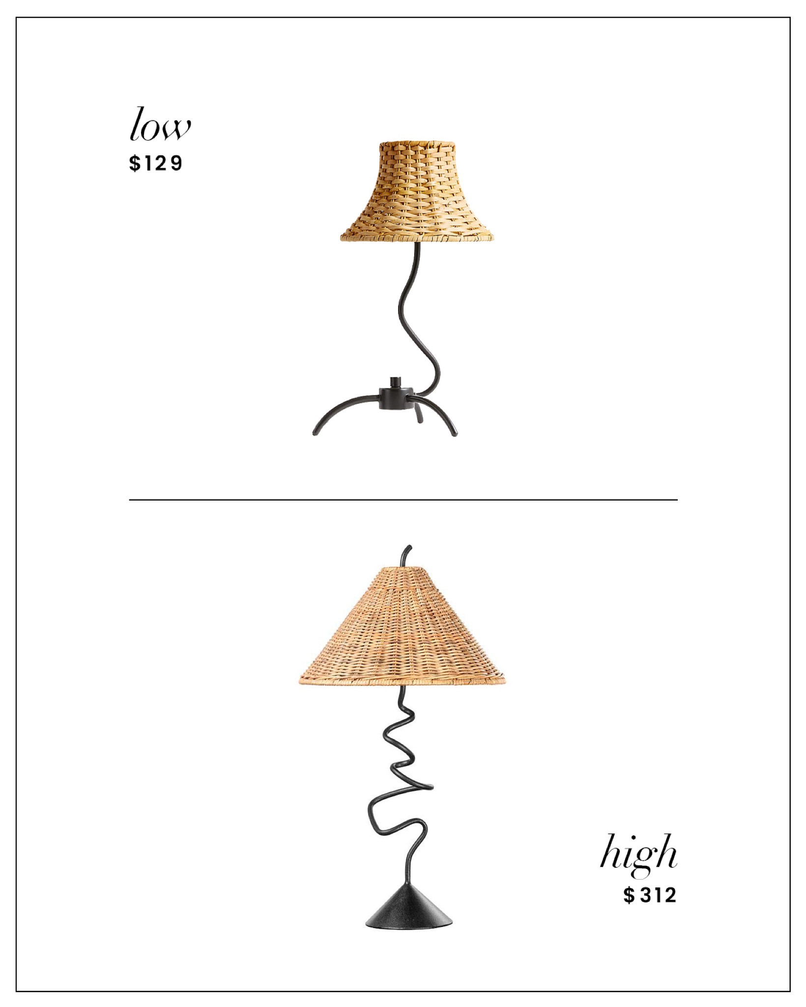 High / Low : woven shade sculptural table lamps… I actually have both of these and love them! You can’t go wrong. 

#LTKsalealert #LTKhome #LTKFind