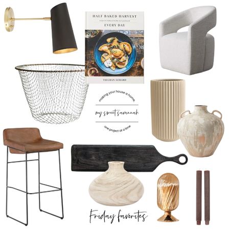 Todays Friday favorites include lighting, chairs, barstools, half baked harvest cookbook, decorative accents for your home, cutting boards, cloches, candles, and more! 

#LTKhome #LTKstyletip #LTKFind
