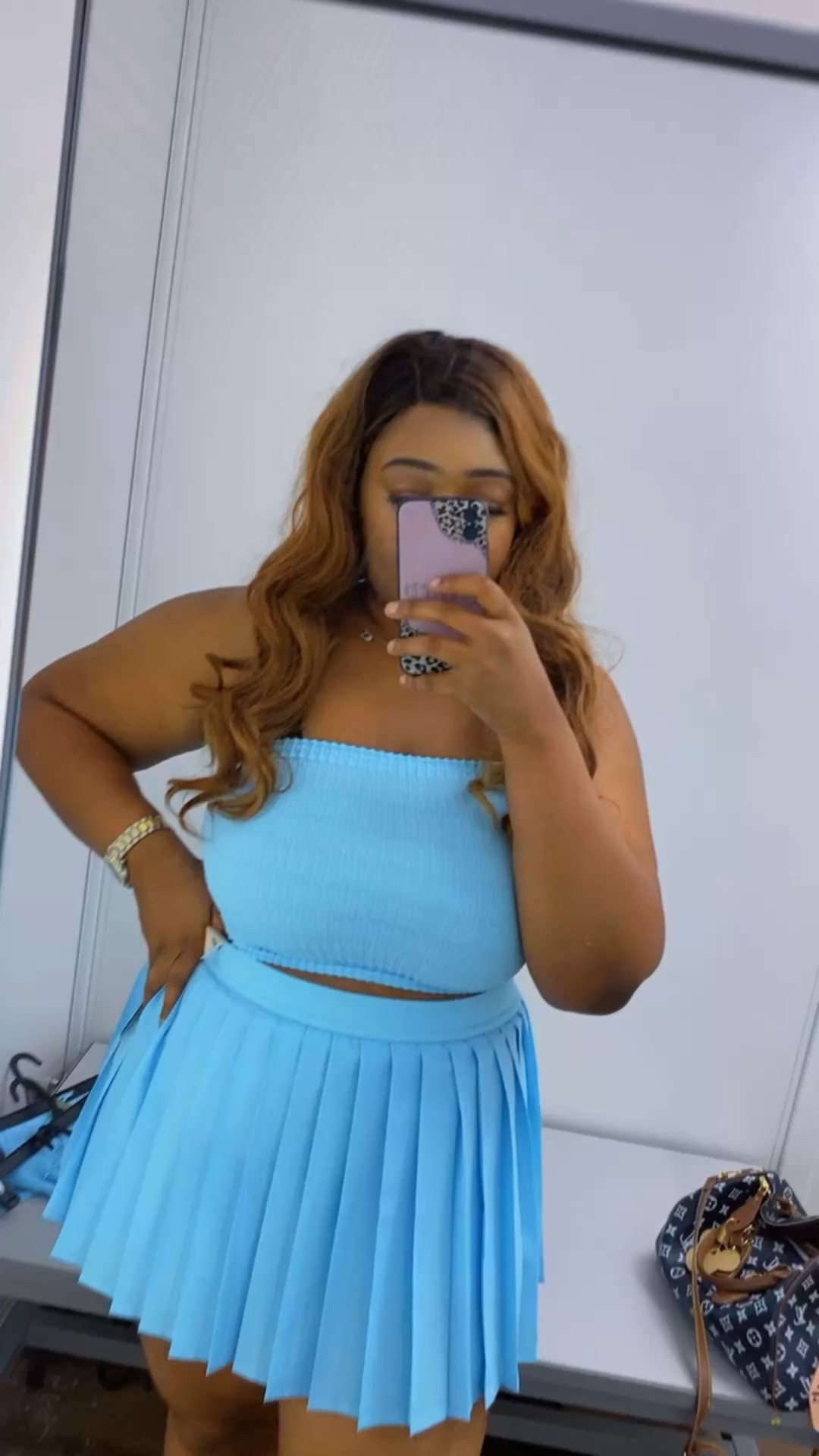 No boundaries 2piece plead tennis skort and tube top 

#LTKActive #LTKPlusSize #LTKSaleAlert
