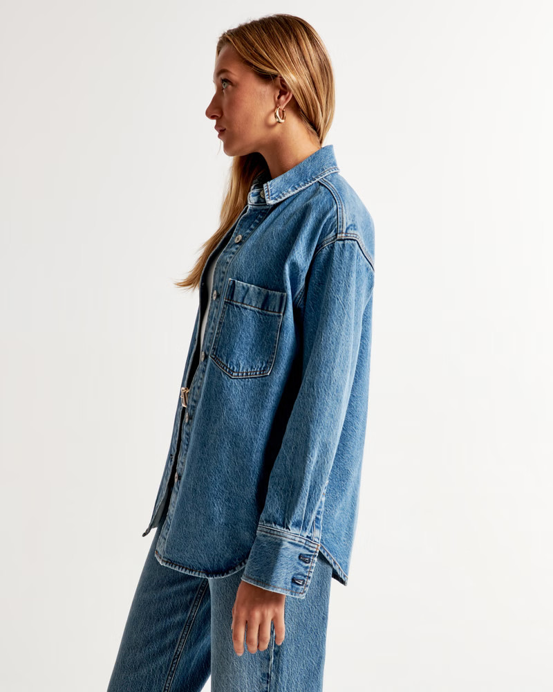 Oversized Denim Shirt | Abercrombie & Fitch (US)