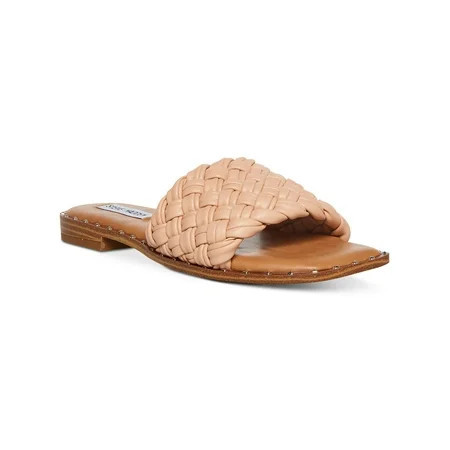 Steve Madden Womens Santina Faux Leather Woven Slide Sandals | Walmart (US)