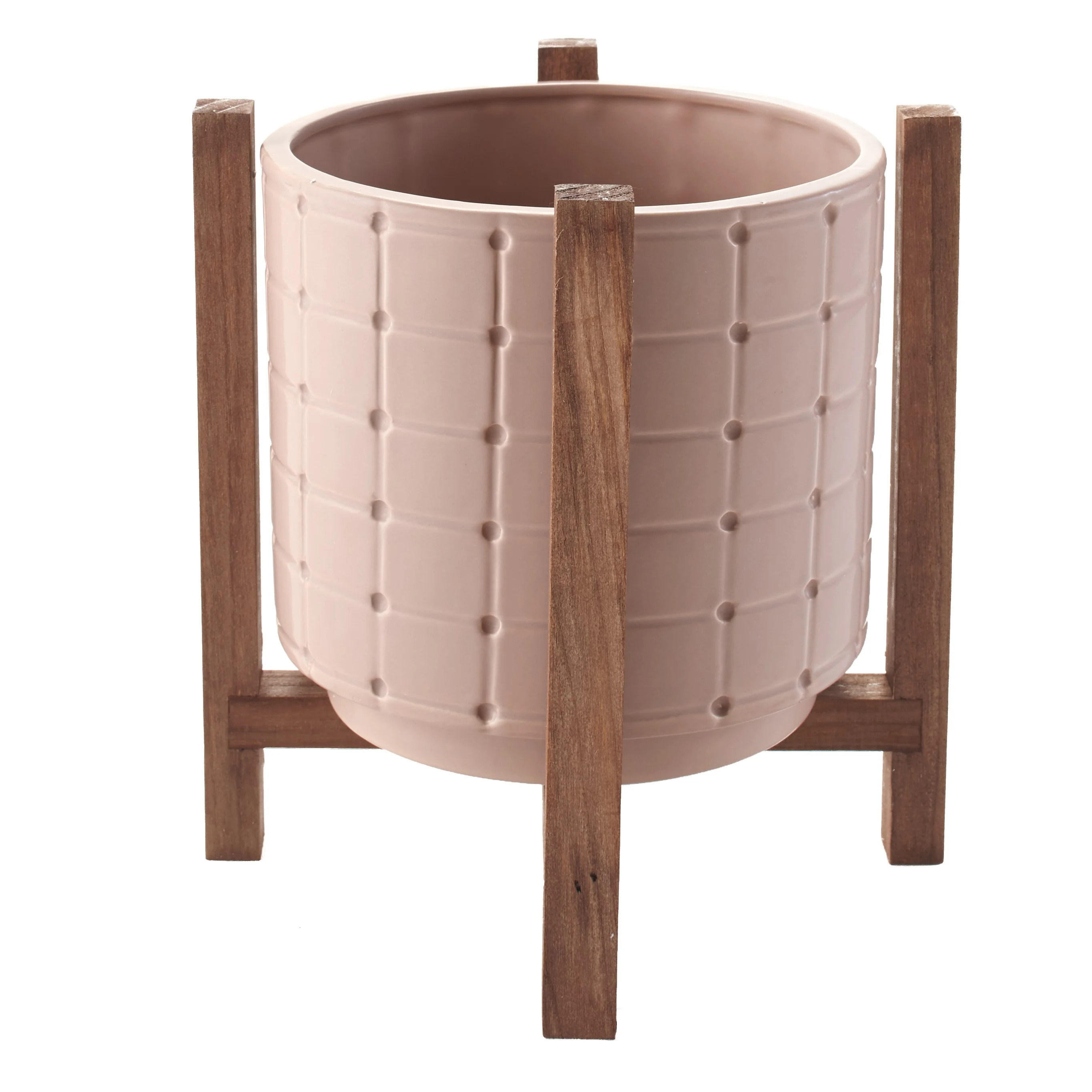 Ceramic Planter with Stand - Indoor/Outdoor Decorative Pot - Pink - Walmart.com | Walmart (US)