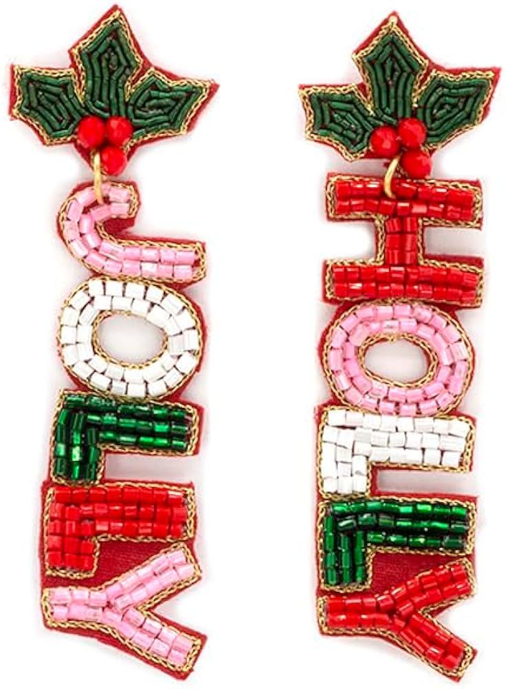 Miracle Collection Beaded Embellish Fun Christmas Tree, Candy Cane, Ho Ho Ho, Holy Jolly, Merry B... | Amazon (US)