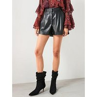 Mango Faux Leather Shorts - Black | Very (UK)