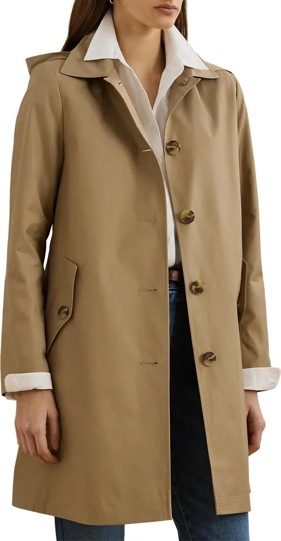 Longline Raincoat with Removable Hood | Nordstrom