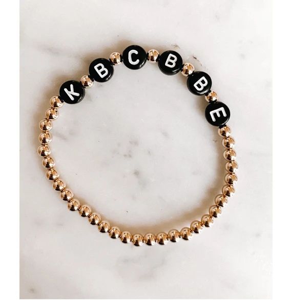 Custom 14k Gold filled Bead bracelet | Etsy (US)