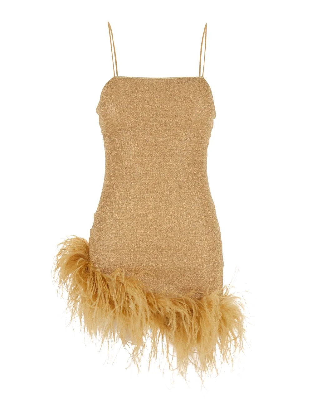 Oséree Lumiere Feather-Trim Mini Dress | Cettire Global