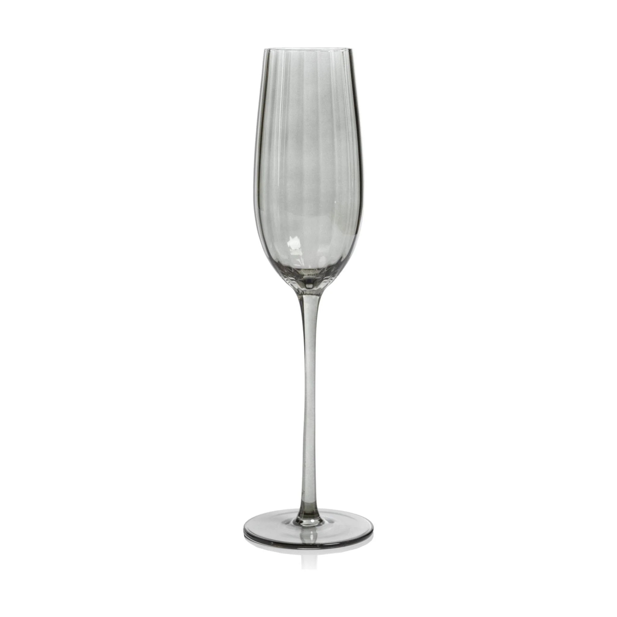 Madeleine Optic Champagne Flute Smoke Glass - Set of 4 | Outrageous Interiors + Design