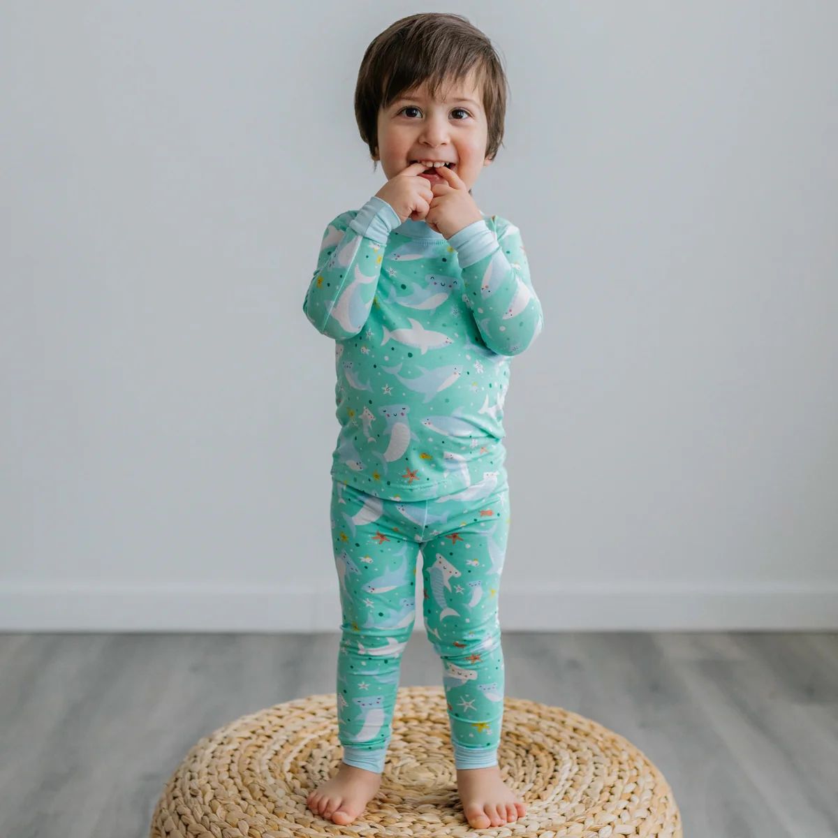 Shark Soiree Two-Piece Bamboo Viscose Pajama Set | Little Sleepies