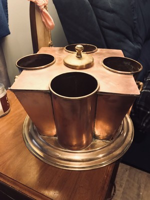 ART DECO COPPER & BRASS WINE COOLER BUCKET 4 BOTTLE ICE CHILLER  | eBay | eBay US