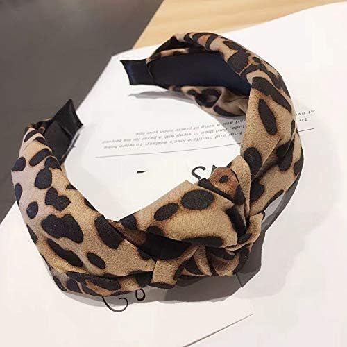 Leopard Print Headband for Women Girls - Wide Striped Knotted Bow Headbands Cheetah Hairband Hair Ho | Amazon (US)