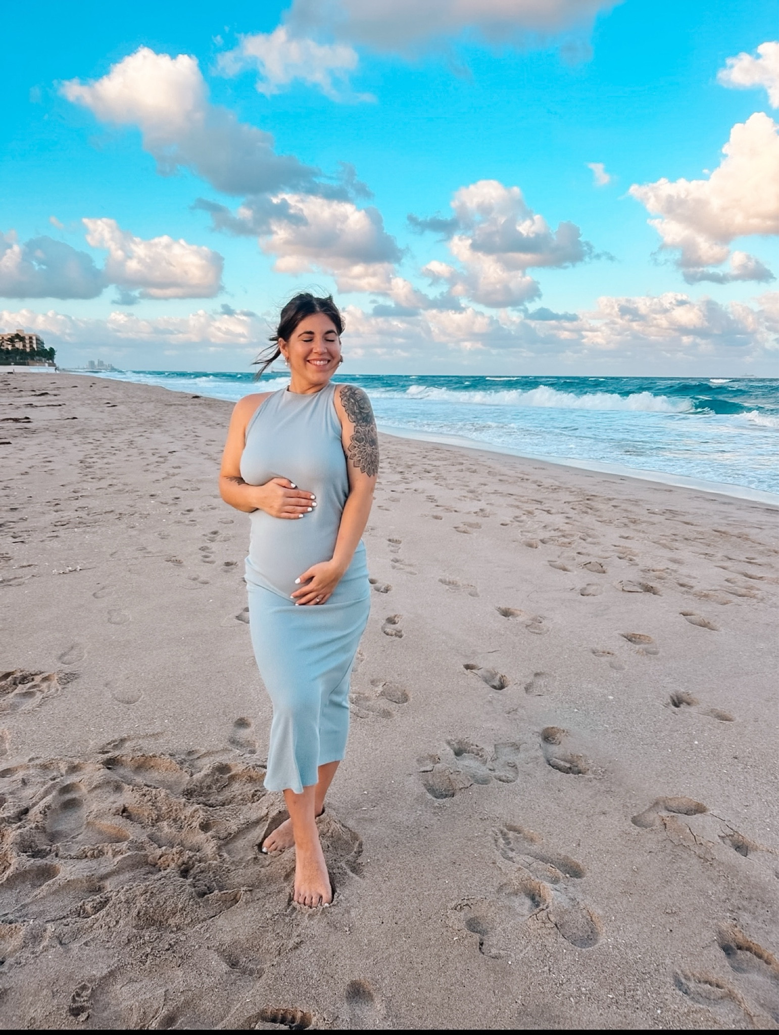 Bump friendly high neck dress, beach maternity

#LTKstyletip #LTKbeauty #LTKbump