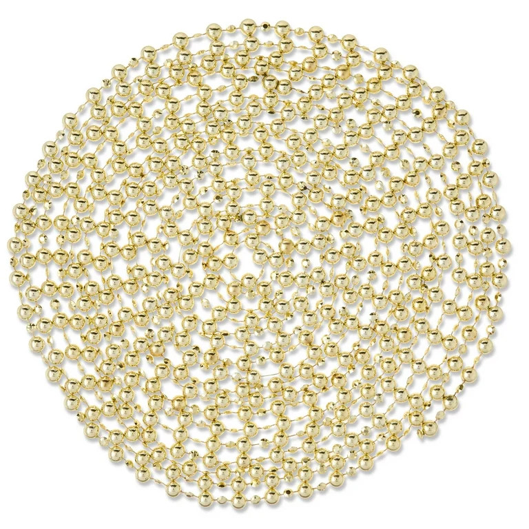 Plastic Bead Christmas Garland, Gold, 35', by Holiday Time | Walmart (US)