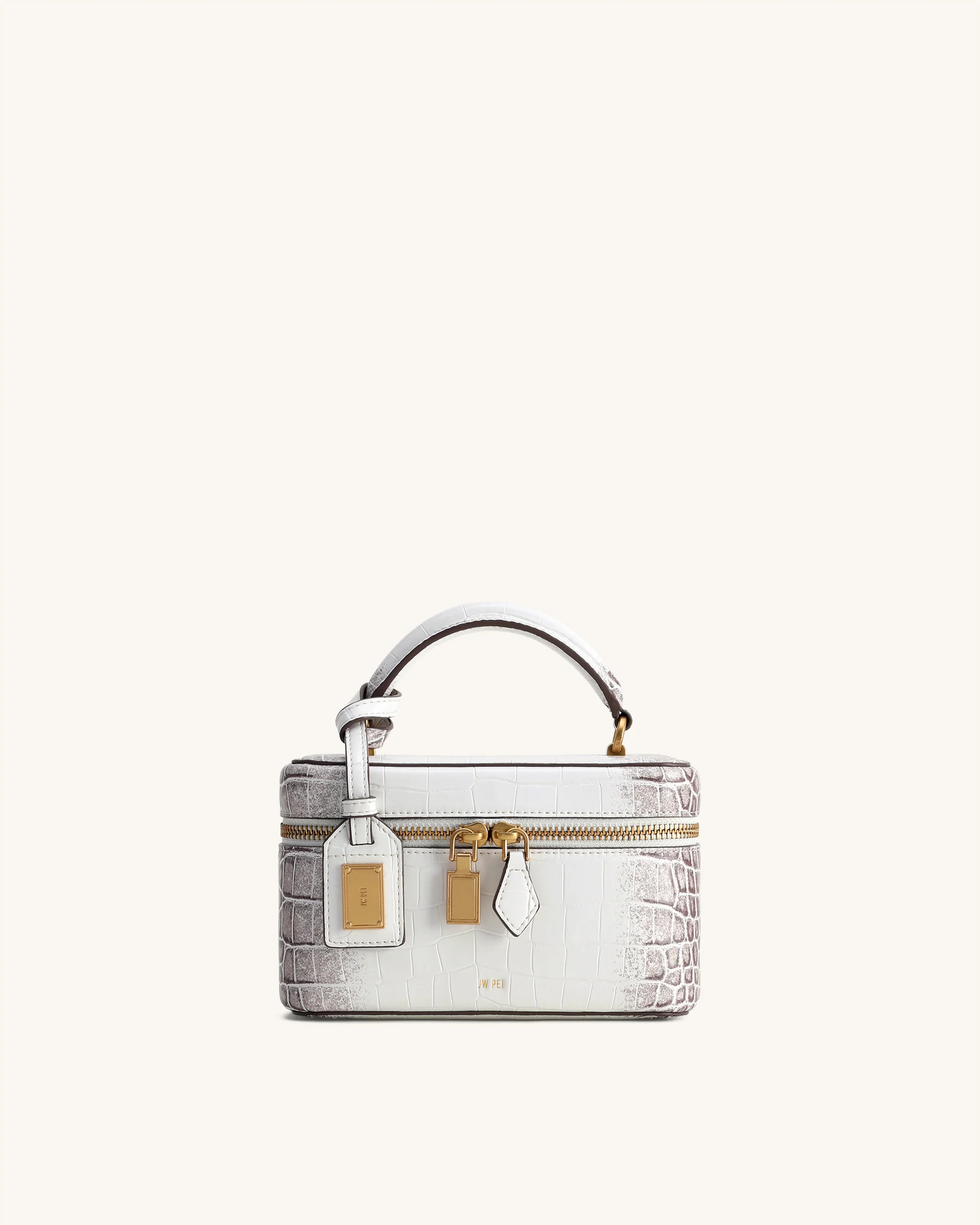 Cleo Box Shape Top Handle Bag - White Croc | JW PEI US