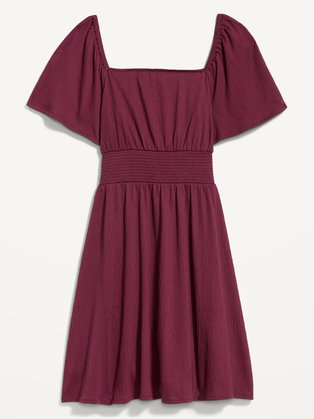 Waist-Defined Flutter-Sleeve Mini Dress | Old Navy (US)