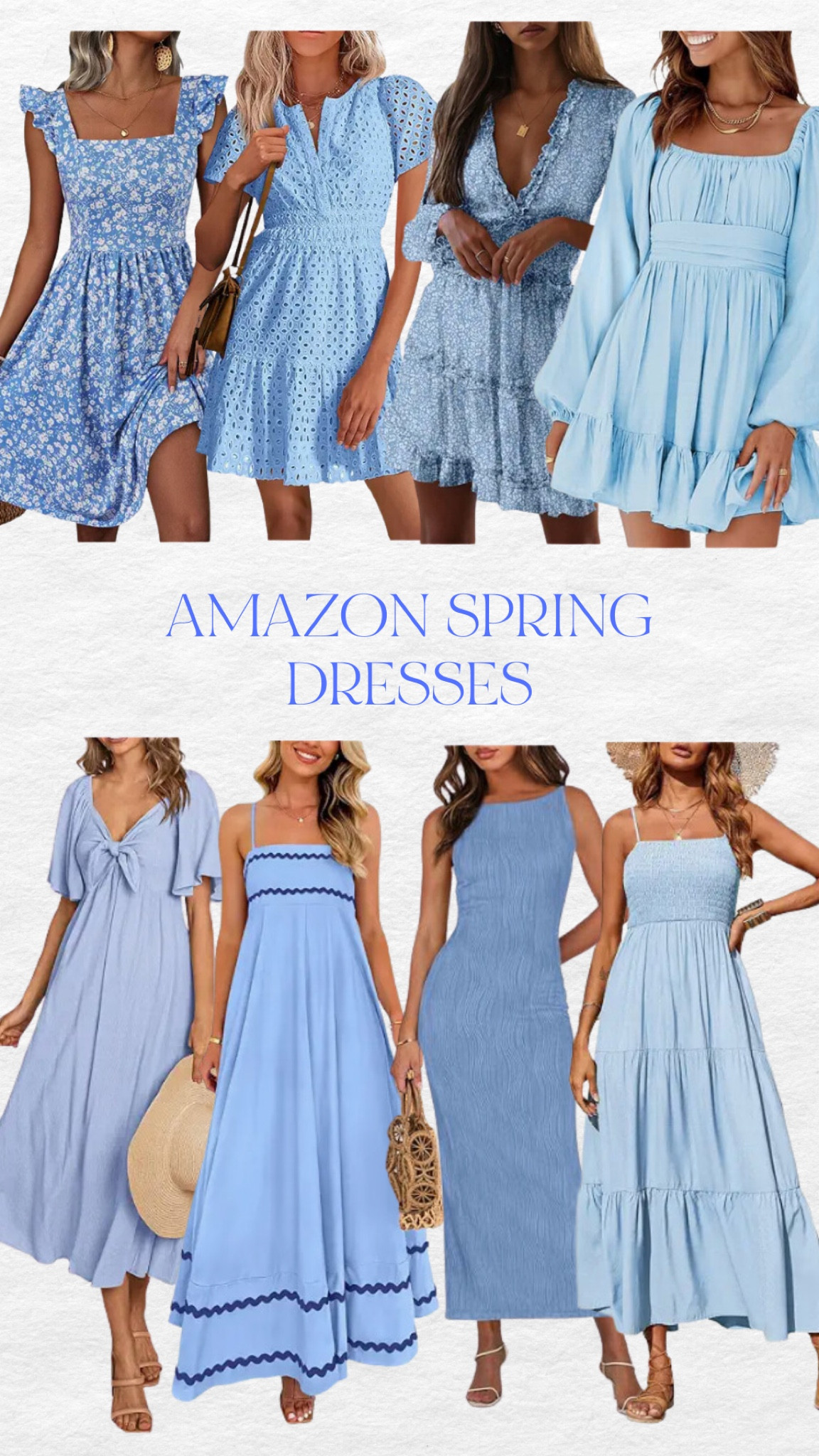 Amazon spring dresses! 

Spring dresses/ Amazon dresses/ blue dresses/ floral dresses 



#LTKStyleTip #LTKSeasonal