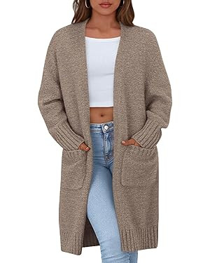 PRETTYGARDEN Fall Long Sleeve Cardigan Sweaters for Women 2025 Trendy Winter Open Front Loose Kni... | Amazon (US)