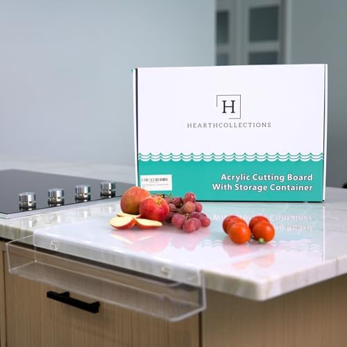 Acrylic Cutting Board with Counter Lip, Waste container, Clear Cutting Boards for Kitchen Counter... | Amazon (US)