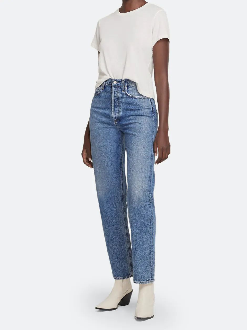 '90s Pinch Waist High Rise Straight Jeans | Verishop