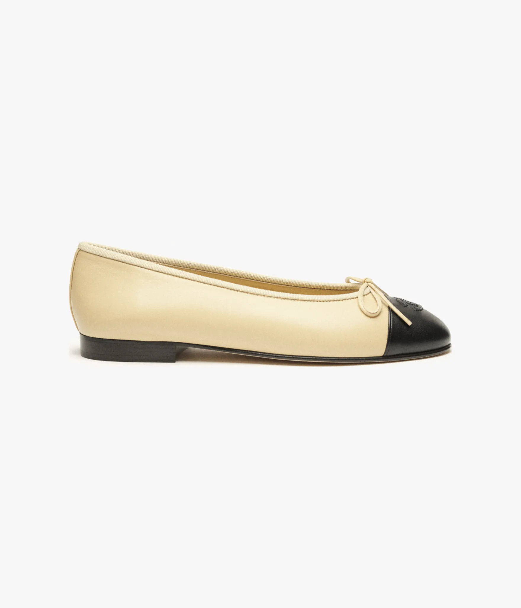 Ballet flats - Lambskin, beige & black — Fashion | CHANEL | Chanel, Inc. (US)
