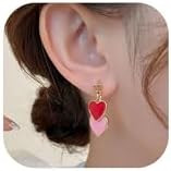 Valentines Earrings Heart Earrings for Women Heart Dangle Jewelry Accessories Love Statement Earr... | Amazon (US)