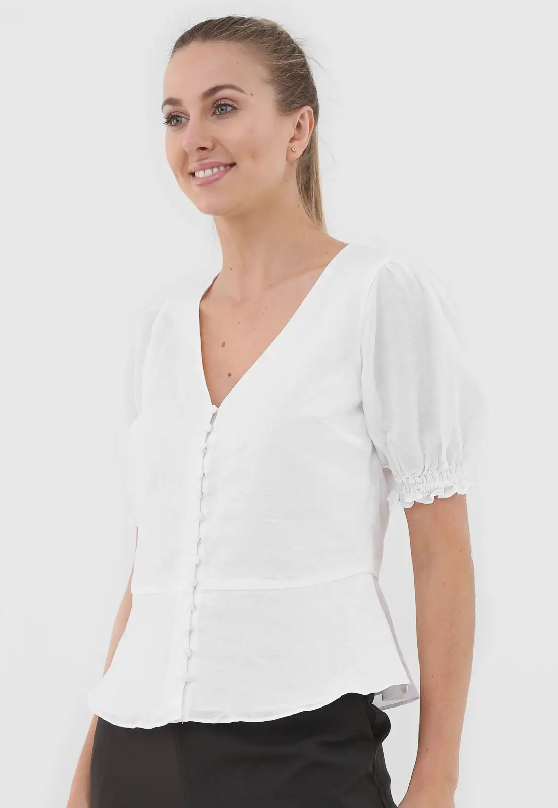 Blusa Linho Banana Republic Botões Branca | Dafiti BR