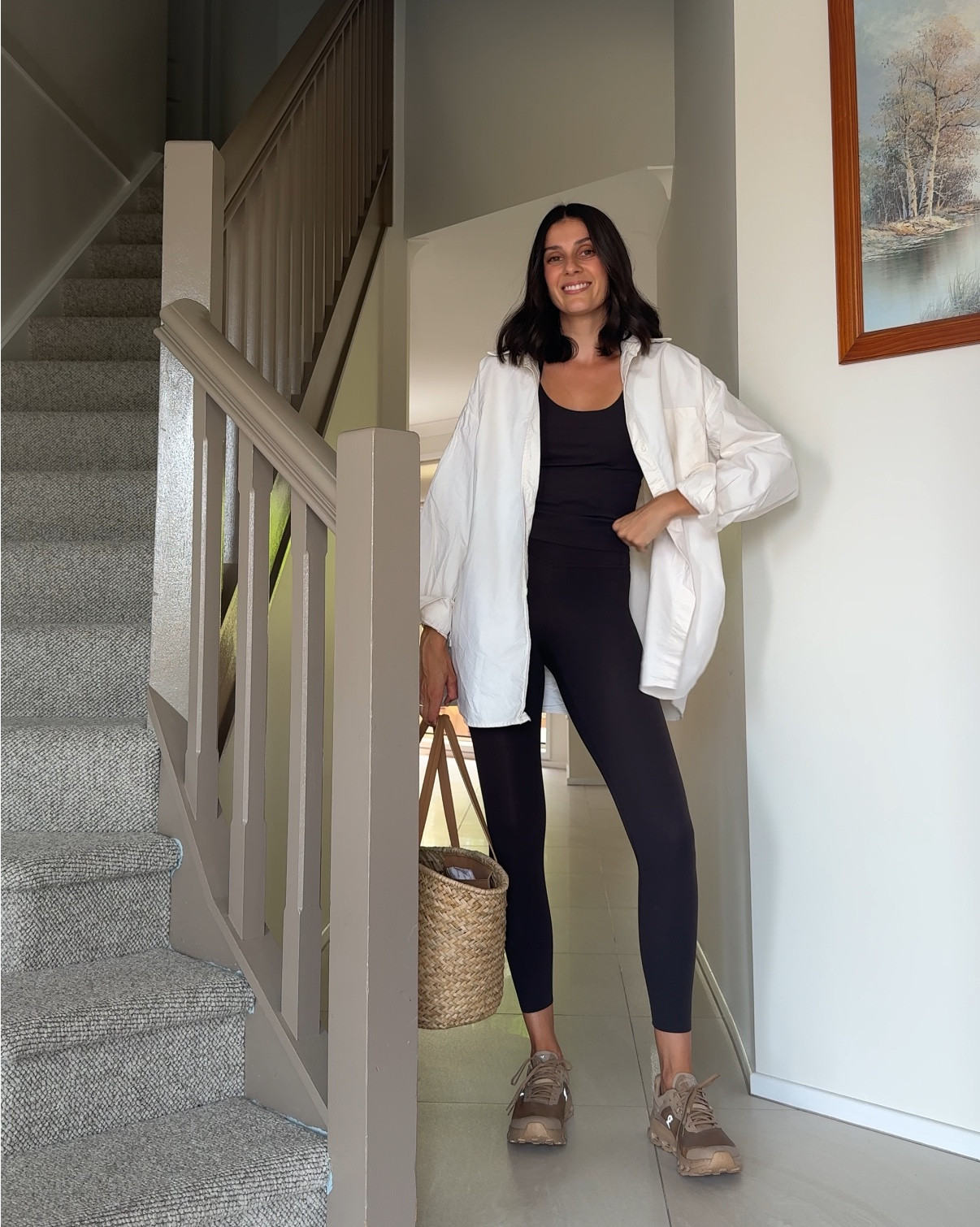 A go-to mum outfit combo! A good pair of leggings, comfy tank and an oversized shirt! Paired with a chic sneaker - I feel put together but still functional. Leggings and tank are from Nimble - leggings in size XS and tank is size S. Shirt is Dissh and I am wearing a size 8. Sneakers are ON. Bag is seed x  

#LTKaustralia #LTKstyletip