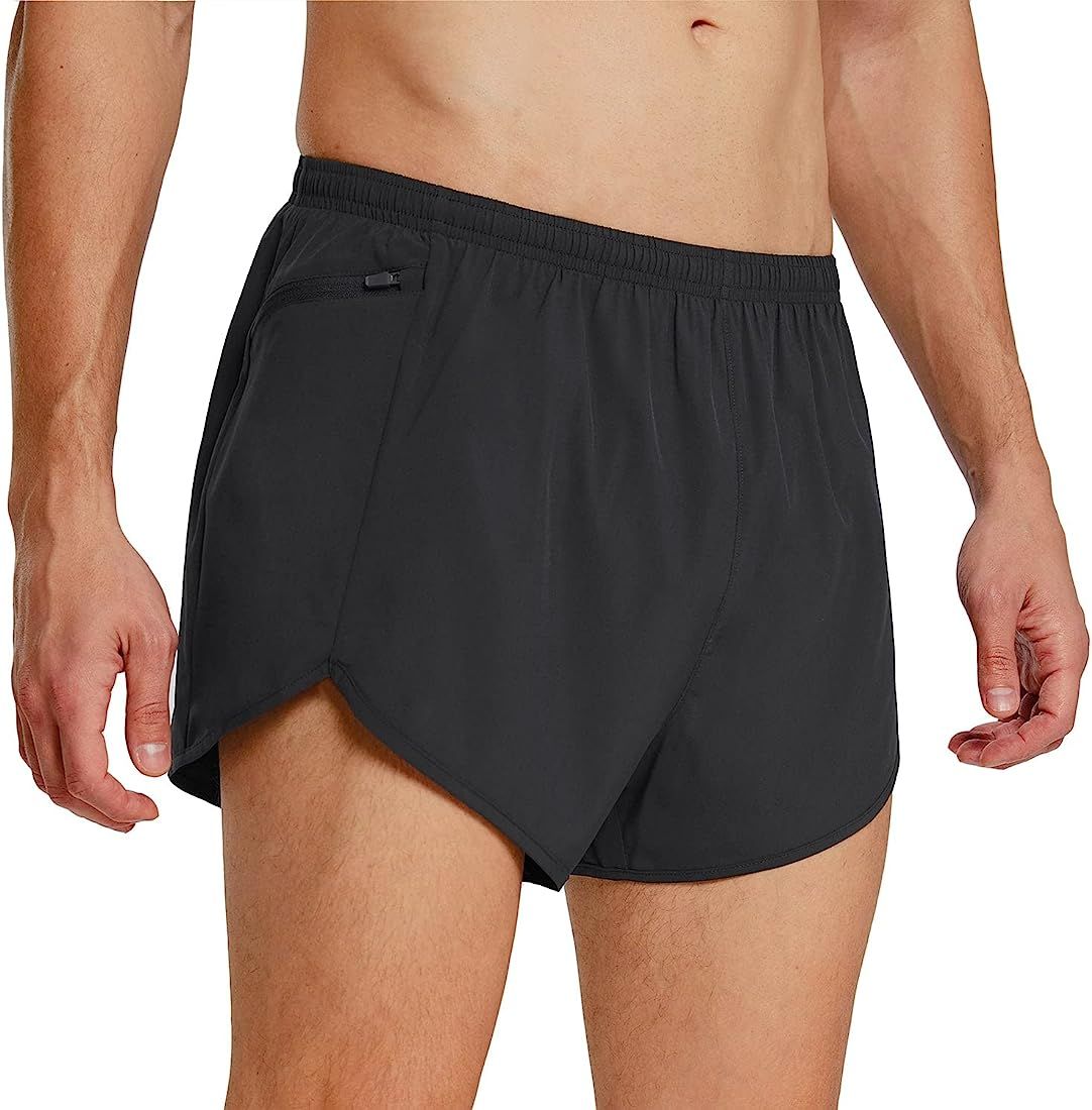 BALEAF Men's 3'' Running Gym Shorts Athletic Liner 2 Zipper Pockets Quick Dry | Amazon (US)