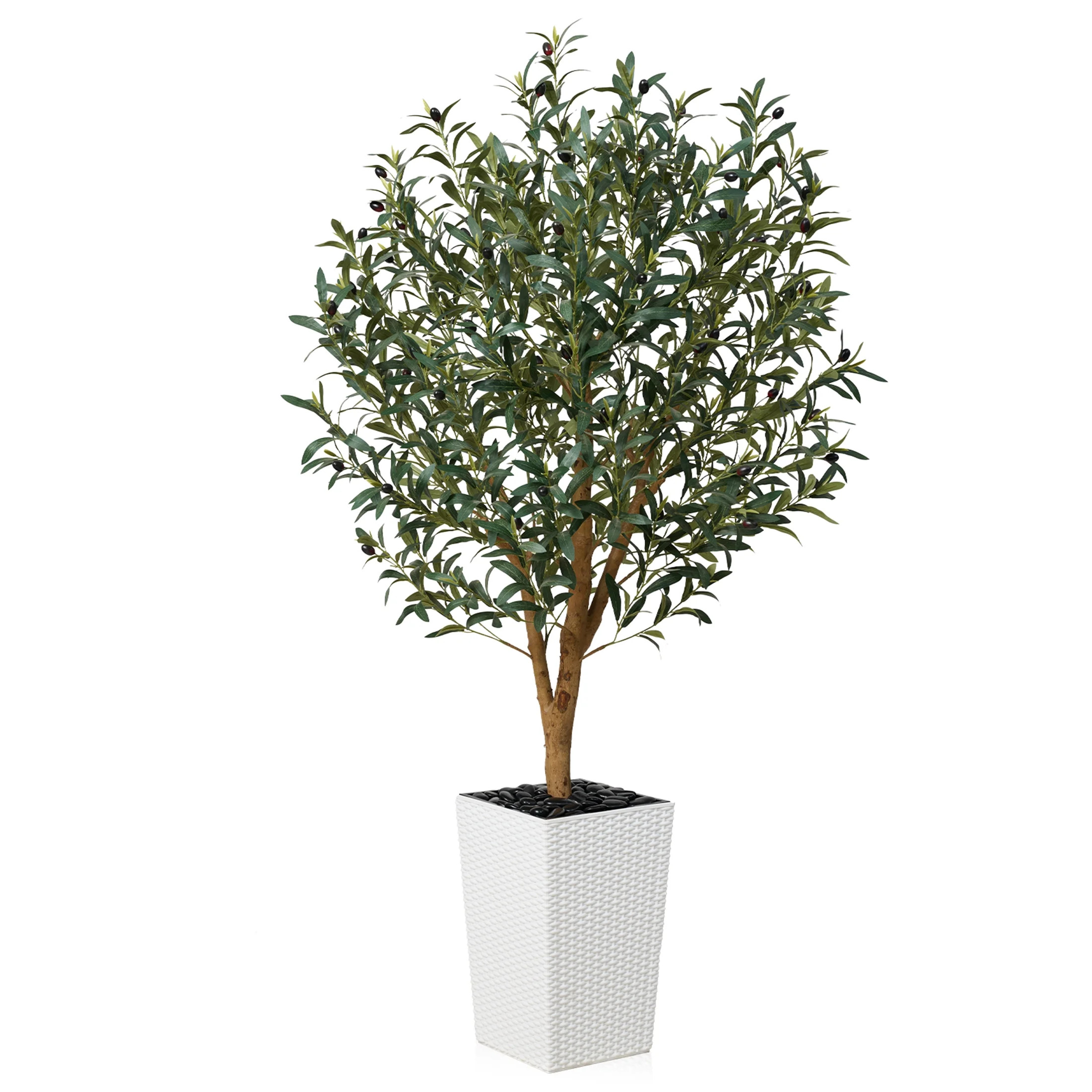 DR.Planzen UV Resistant 5ft Artificial Olive Tree with Natural Wood Branches and Realistic Silk L... | Walmart (US)