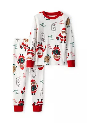Carter's Kids Baby Black Santa Printed Pajama Set | Belk