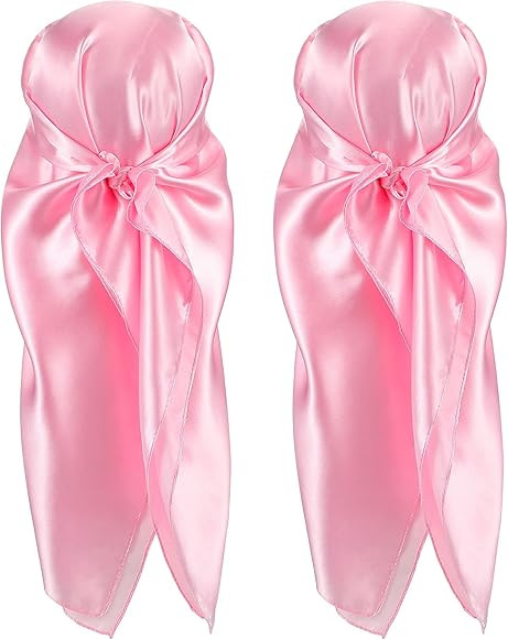 SATINIOR 35 Inch Silk Head Scarf 2 Pcs Large Square Neck Scarf Sleeping Hair Wrapping Satin Scarf... | Amazon (UK)