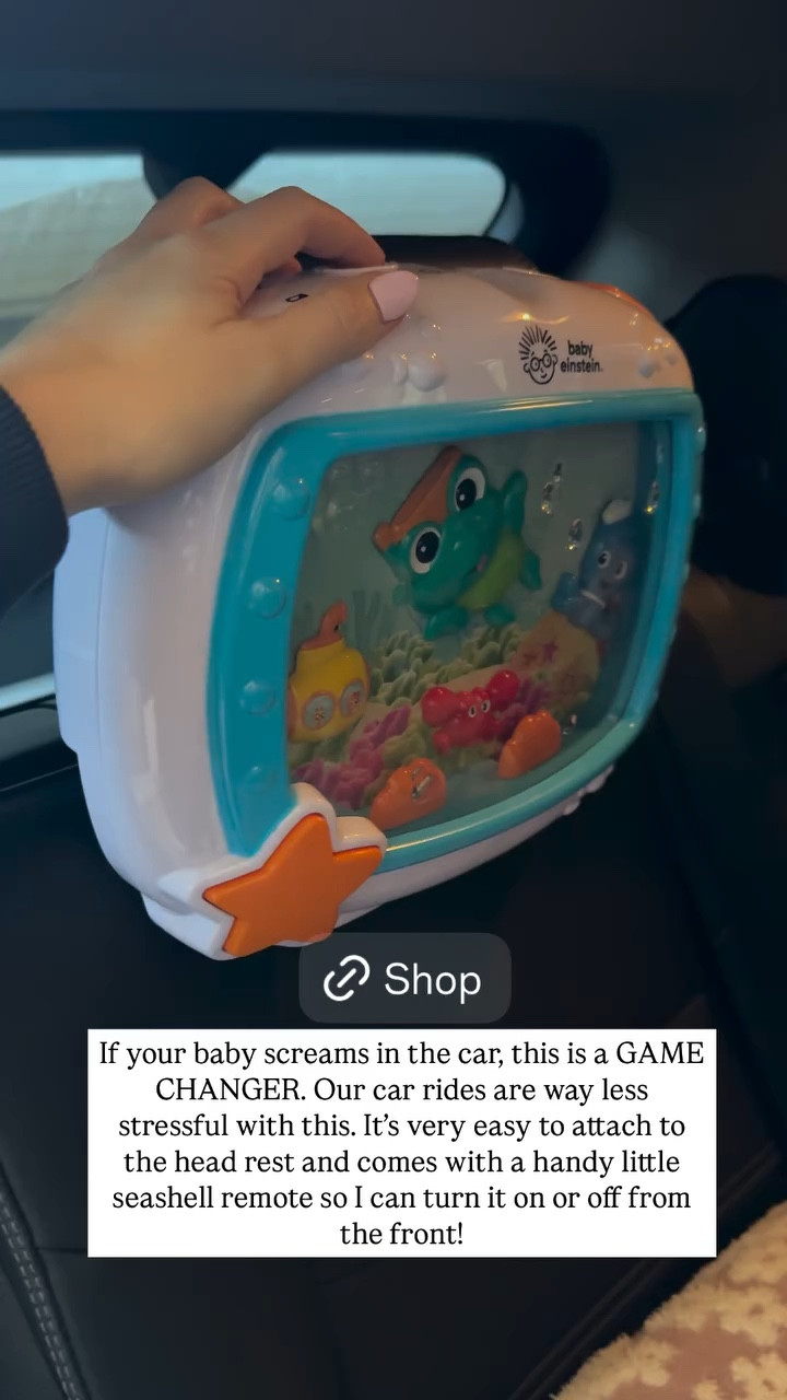 If your baby screams in the car, this is a GAME CHANGER. Our car rides are way less stressful with this. It’s very easy to attach to the head rest and comes with a handy little seashell remote so I can turn it on or off from the front!

Baby must haves | baby car finds | amazon finds 

#LTKBaby #LTKWatchNow