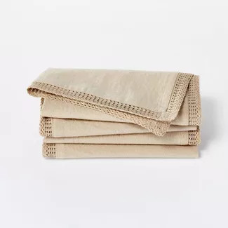 4pk Cotton Napkins Brown- Threshold™ designed with Studio McGee | Target