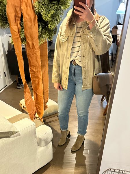 Cute outfit for fall or winter from Madewell!

I’m wearing:
- 28 tall in the jeans
- XXL in the sweater 
- M in the jacket

#LTKsalealert #LTKfit #LTKSeasonal