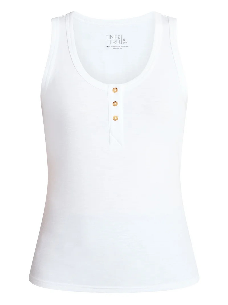 Time and Tru Women’s Slub Henley Tank Top, sizes XS-XXXL | Walmart (US)