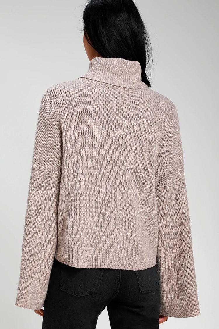 Fireside Chats Taupe Knit Turtleneck Sweater | Lulus (US)