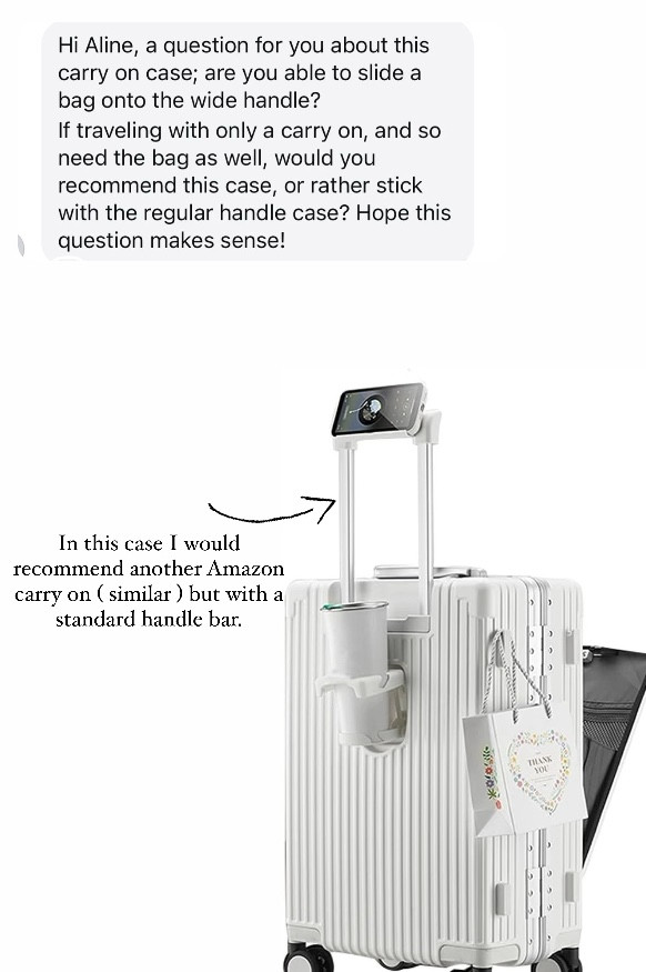 Amazon carry on travel bag that I also love!! Perfect to also slide your bag through the handles. This is size 20 


#LTKSeasonal #LTKOver40 #LTKTravel