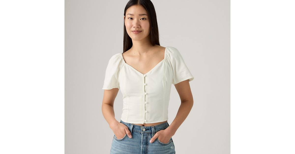 Kierra Short-sleeve Denim Blouse - Medium Wash | Levi's® US | Levi's US