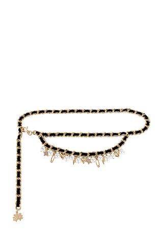 Lele Sadoughi Pretty in Punk Charm Chain Belt in Jet from Revolve.com | Revolve Clothing (Global)