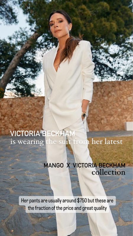 Victoria Beckham Mango collection 

Her pants are usually around $750 but these are the fraction of the price and almost exactly the same quality. 

Great for a party or work event. So smart!



#LTKstyletip #LTKwedding #LTKover40