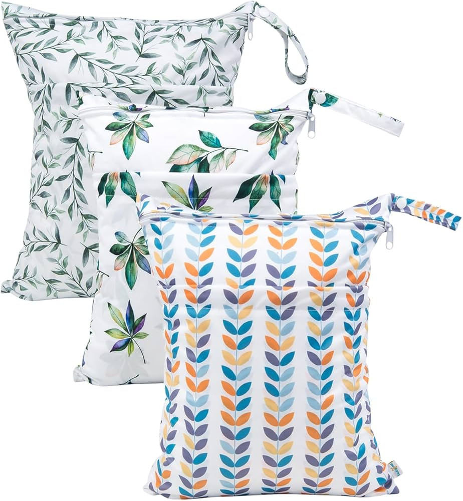 babygoal Wet Dry Bags for Baby Cloth Diapers, Washable Travel Bags, Beach, Pool, Gym Bag for Swim... | Amazon (US)